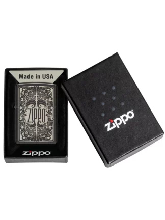 Zippo Design High Polish Black Windproof Lighter