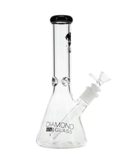 10" Clone Colored Mouthpiece Beaker Water Pipe by Diamond Glass - Black