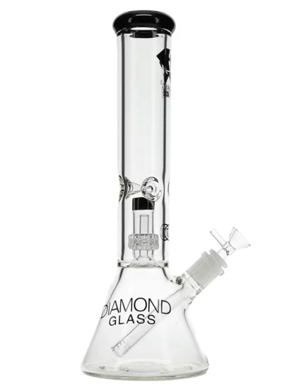 14" Daze Matrix Showerhead Perc Beaker Water Pipe by Diamond Glass - Black