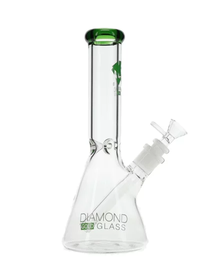 10" Clone Colored Mouthpiece Beaker Water Pipe by Diamond Glass - Green
