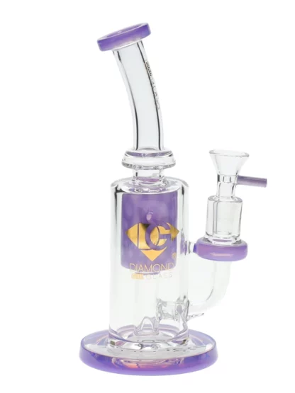 8" Honeycomb Perc Dab Rig by Diamond Glass - Violet