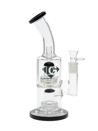 12" Dube Double Matrix Showerhead Water Pipe by Diamond Glass - Black