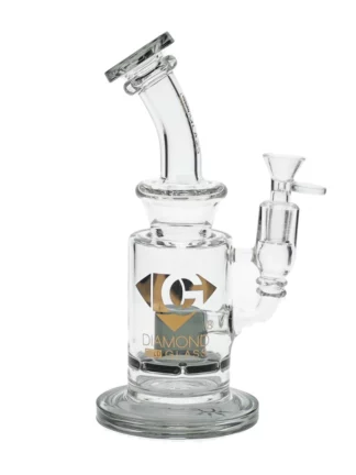 10" Chunk Colored Slit Perc Dab Rig by Diamond Glass - Smokeblack