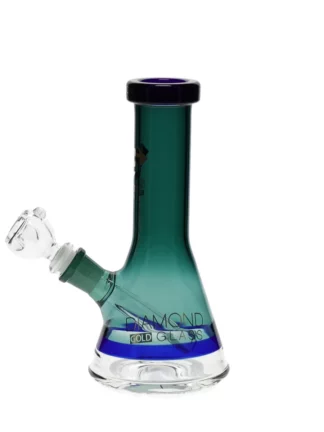 10" Beast Small Beaker Dab Rig by Diamond Glass - Teal