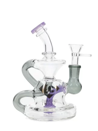 6" Fito Recycler Mini Dab Rig by Diamond Glass - Violet