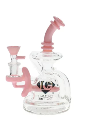 6" Incycler Dab Rig by Diamond Glass - Pink