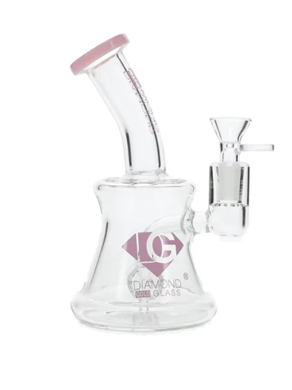 7" Hammer Perc Dab Rig by Diamond Glass - Pink