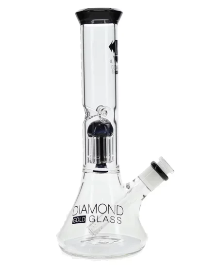 11″ Clear Mansion Showerhead Beaker Bong by Diamond Glass - Black