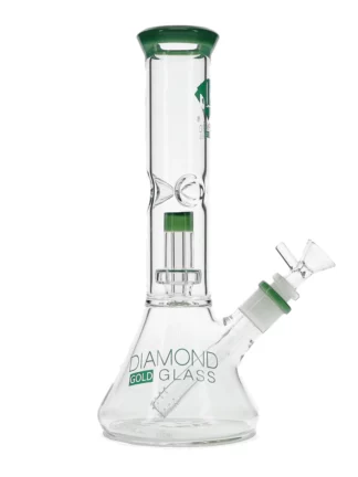 11" Clear Mansion Matrix Showerhead Beaker Bong by Diamond Glass