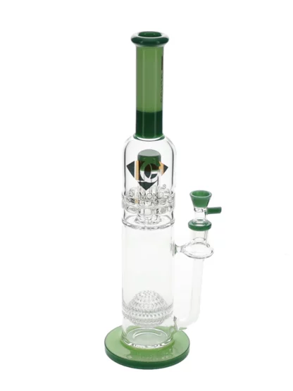 16" Ratched x Sphere Perc Water Pipe by Diamond Glass - Jade