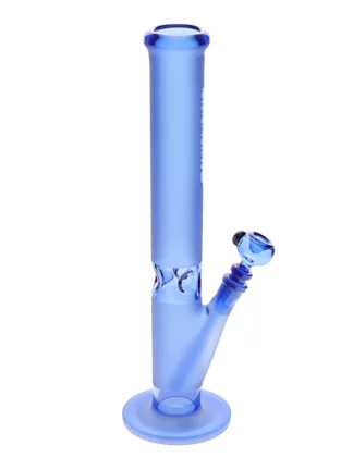 16" Straight Tube Sandblasted Water Pipe by Diamond Glass - Blue Violet