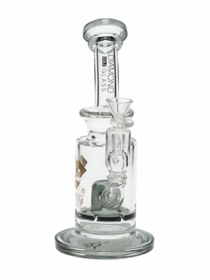 10" Chunk Colored Slit Perc Dab Rig by Diamond Glass