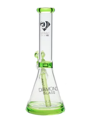 11" Fleek Beaker Bong by Diamond Glass - Green