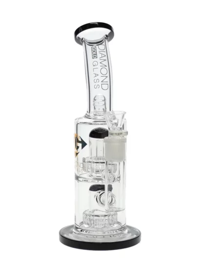 12" Dube Double Matrix Showerhead Water Pipe by Diamond Glass