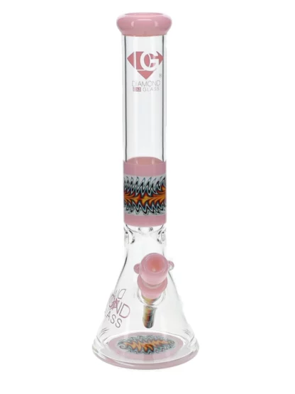 16" Wig Wag No Perc Beaker Water Pipe by Diamond Glass
