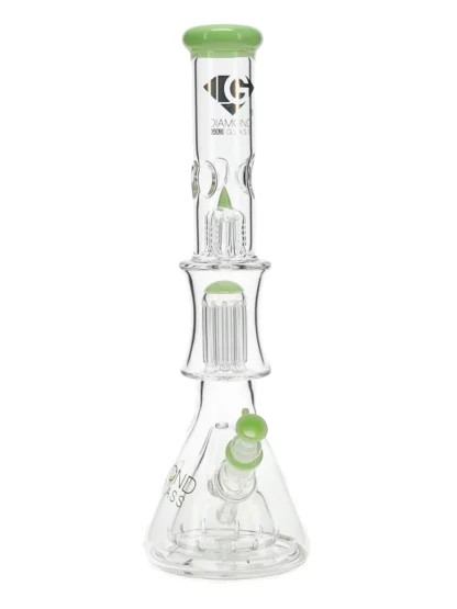 17" Levels Double Beaker Tree Perc Water Pipe by Diamond Glass