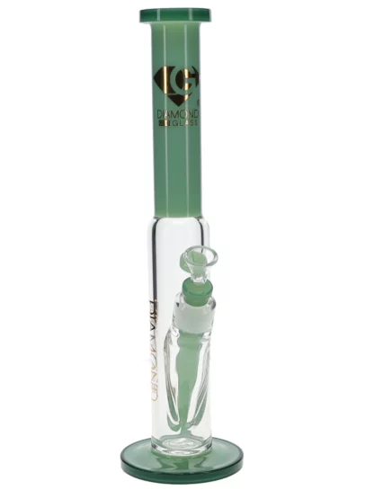 15" Slit Straight Tube Water Pipe by Diamond Glass
