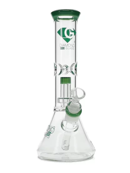 11" Clear Mansion Matrix Showerhead Beaker Bong by Diamond Glass