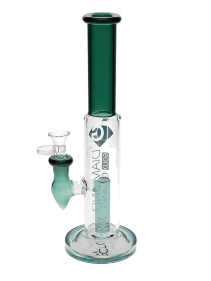 10" Cylinder Straight Tube Water Pipe by Diamond Glass