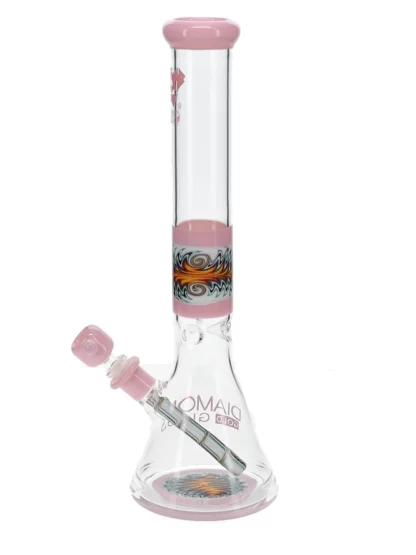 16" Wig Wag No Perc Beaker Water Pipe by Diamond Glass