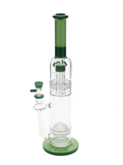 16" Ratched x Sphere Perc Water Pipe by Diamond Glass