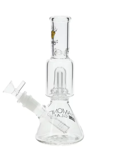 8" Diamond Glass Beaker Showerhead Perc Water Pipe