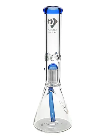 14" Crystal Weld Showerhead Perc Water Pipe by Diamond Glass
