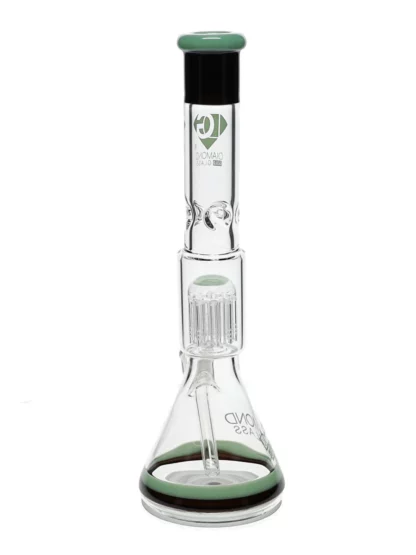 17" Double Tone Tree Perc Beaker Water Pipe by Diamond Glass