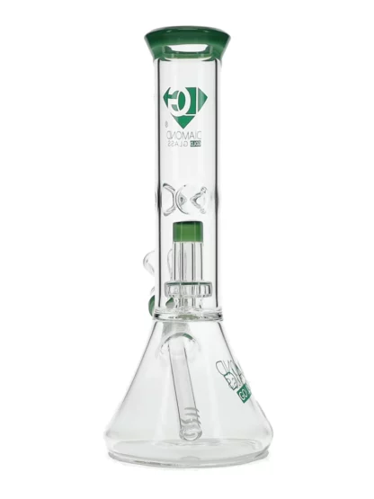 11" Clear Mansion Matrix Showerhead Beaker Bong by Diamond Glass