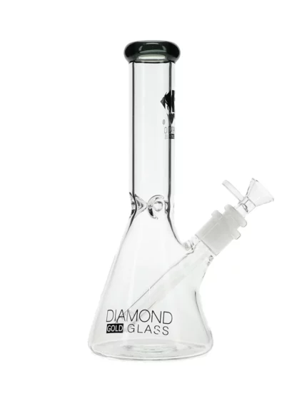 10" Clone Colored Mouthpiece Beaker Water Pipe by Diamond Glass - Smokeblack
