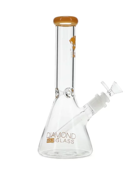 10" Clone Colored Mouthpiece Beaker Water Pipe by Diamond Glass - Topazine