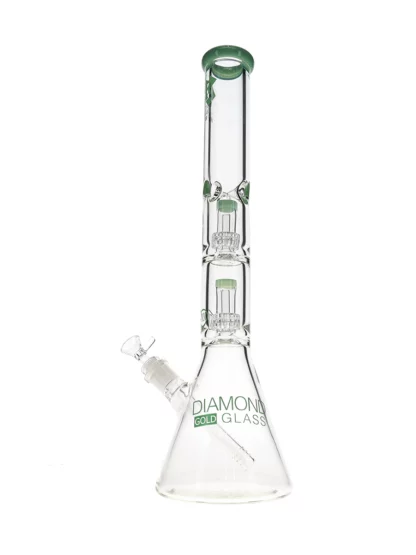 18″ Dazed Double Matrix Showerhead Perc Beaker Bong by Diamond Glass