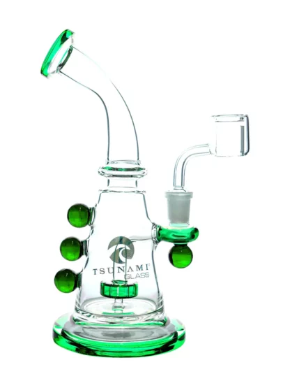 9 Tsunami Concentrate Rig Showerhead Marble Water Pipe Green