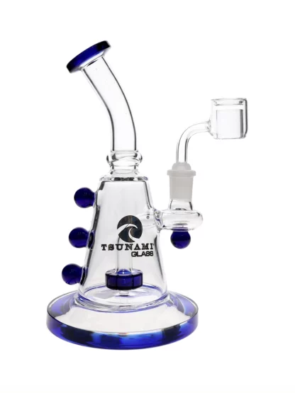 9″ Tsunami Concentrate Rig Showerhead Marble Water Pipe Blue