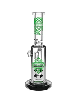 14" Arcatek Button Cube Water Pipe - Clear Green