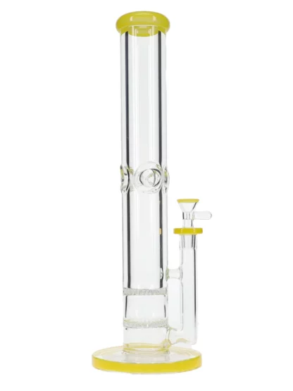 15" Stitches Straight Neck Water Pipe - Yellow