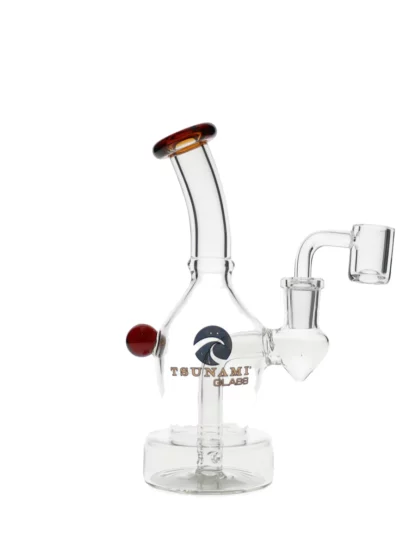 6" Tsunami Concentrate Rig Mini Ege Water Pipe - Amber