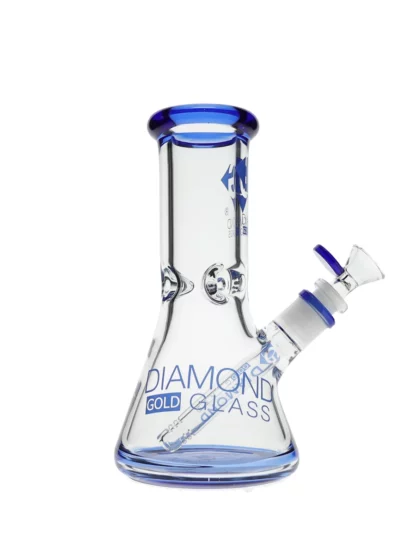 8" Hitter No Perc Beaker Water Pipe by Diamond Glass - Blue Violet