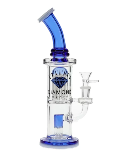 10" Diow Deux Tree x Stool Percs Water Pipe by Diamond Glass - Blue Violet