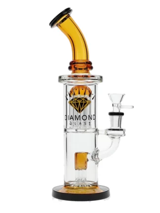 10" Diow Deux Tree x Stool Percs Water Pipe by Diamond Glass - Gold