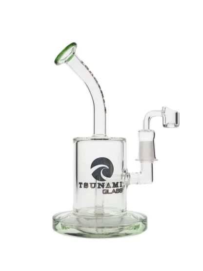 10" Tsunami Concentrate Rig Micro Water Pipe - Clear Green