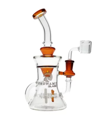 9" Tsunami Concentrate Rig Propeller Recycler Water Pipe - Amber