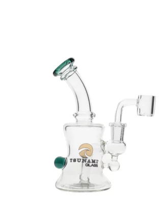6" Tsunami Concentrate Rig Mini Micro Water Pipe - Teal