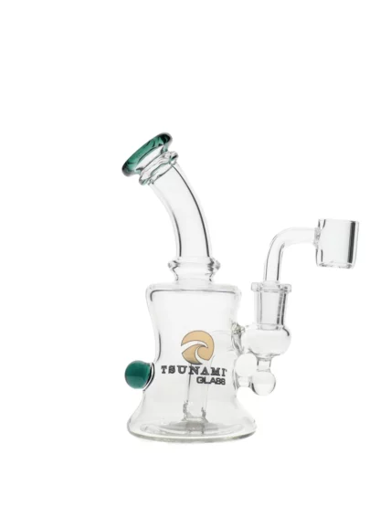 6" Tsunami Concentrate Rig Mini Micro Water Pipe - Teal