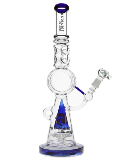 18" Tsunami Sprinkler Donut Perc Water Pipe - Clear Blue