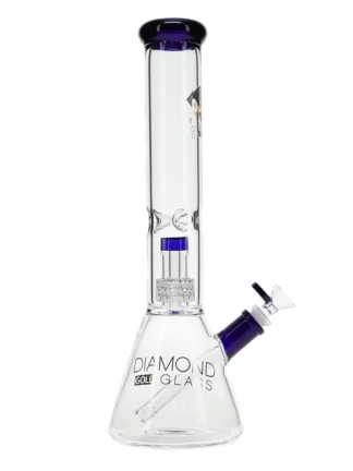 15" Warp Matrix Showerhead Perc Beaker Bong by Diamond Glass - Blue