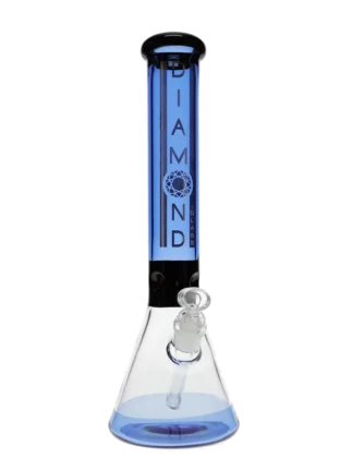 18" Khiva No Perc Beaker Water Pipe by Diamond Glass - Blue Violet