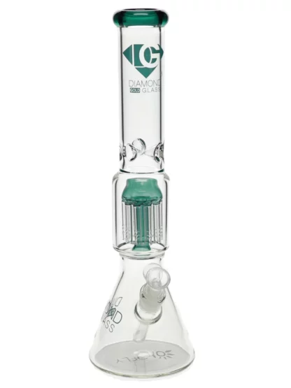 16" King 10-Arm Tree Perc Beaker Water Pipe by Diamond Glass