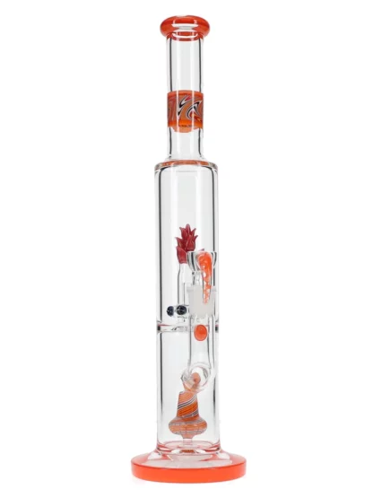 16" Dragon Flower Blossom Straight Neck Water Pipe