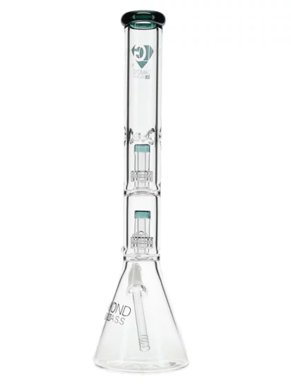 18" Dazed Double Matrix Showerhead Perc Beaker Bong by Diamond Glass